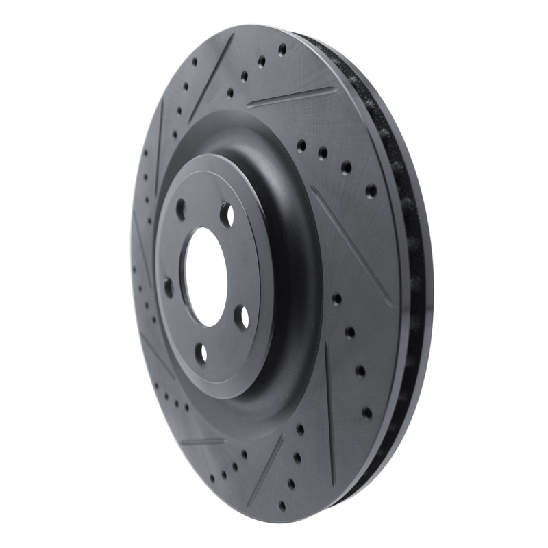 Ford Explorer Brake Rotor (1) - Rear Left - R1 Concepts - Drilled & Slotted - Black - `20-`25